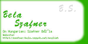 bela szafner business card